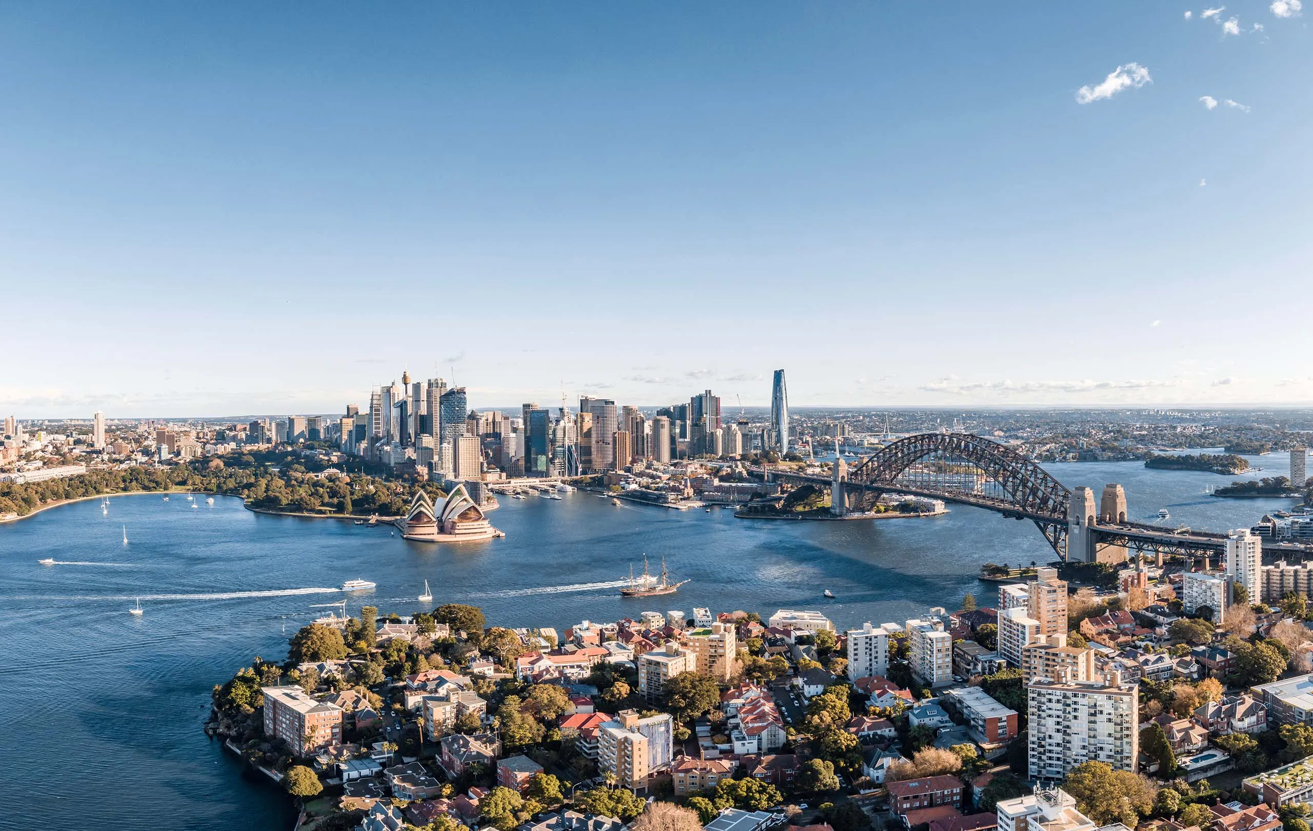 Aerial view of Sydney Harbour